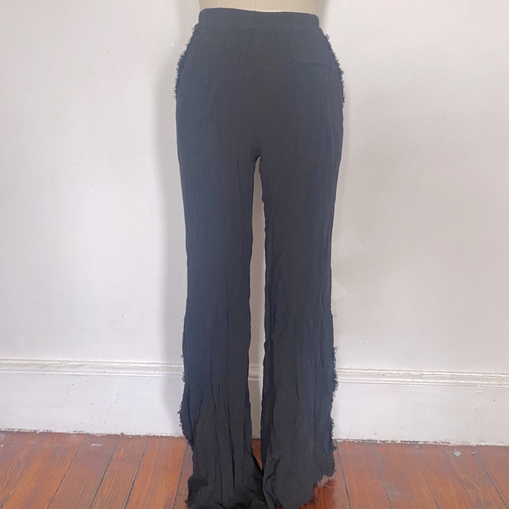 Raquel Allegra silk crepe pants with pockets and gray detailing size 0